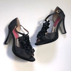 NWOB Black Platform Sandals Poetic License Body Talk Heels 9M
